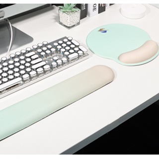 漸變色大號鍵盤託矽膠護腕滑鼠墊套裝辦公遊戲手枕批發腕託桌墊