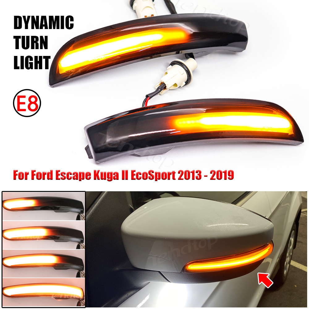 2只用於福特 Kuga/Escape 2013-2019 EcoSport 2013-2018 C-Max 後視鏡轉向燈