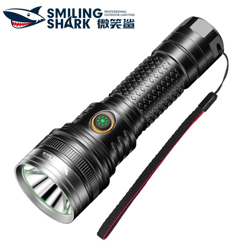 微笑鯊正品 SD7129 led手電筒強光 T40千米遠射 6000lm Type-C 21700 3檔 長續航户外照明