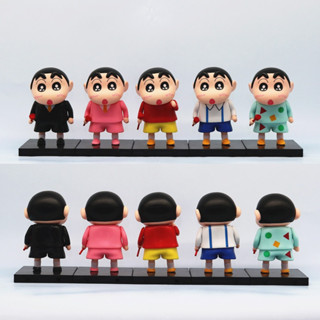 現貨 5款整套 11cm 日本動漫 蠟筆小新 野原新之助 睡衣 粉色西裝 站姿Q版公仔人偶模型收藏玩具手辦擺件娃娃禮物
