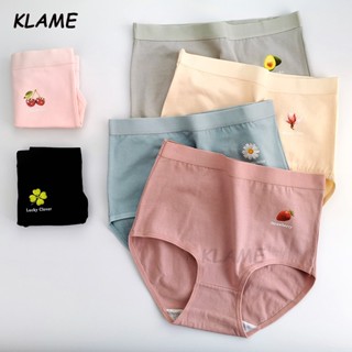 Klame M-3XL 加大碼棉質內褲高腰女式內褲性感抗菌內褲舒適女內褲 40-100 公斤無縫高品質內衣貼身 KLM4