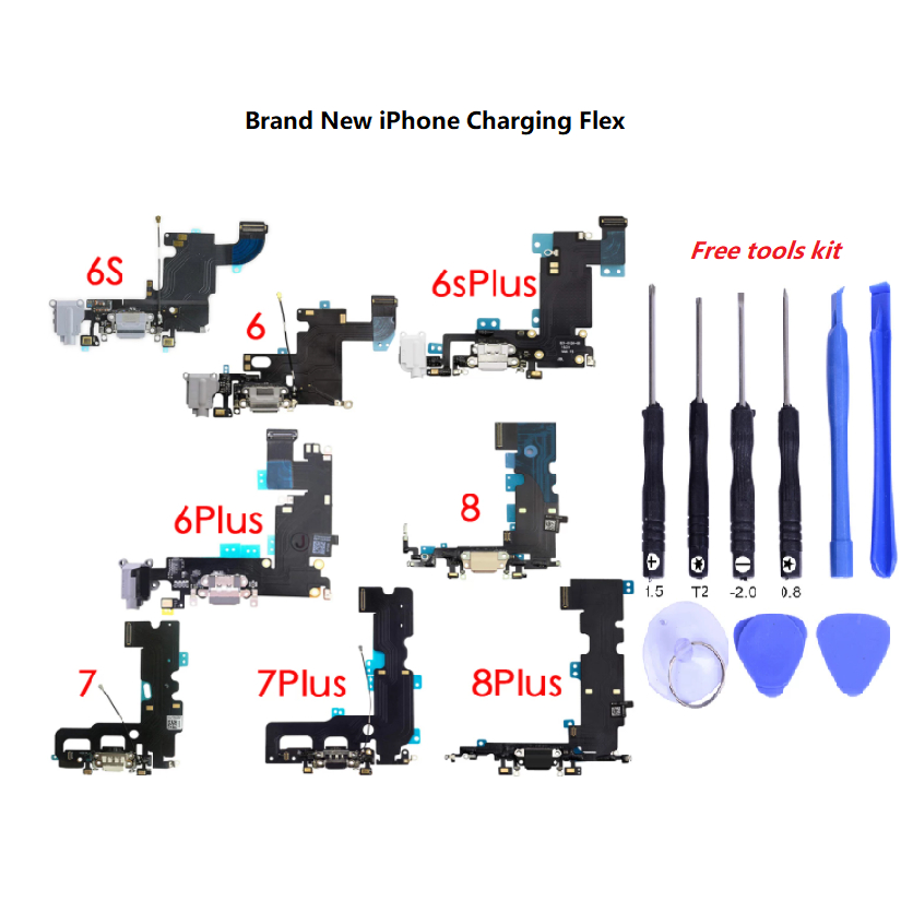 尾插兼容蘋果iPhone 6 6S 6SP 7 8 Plus 7+ 8+ 尾插排線 充電排線