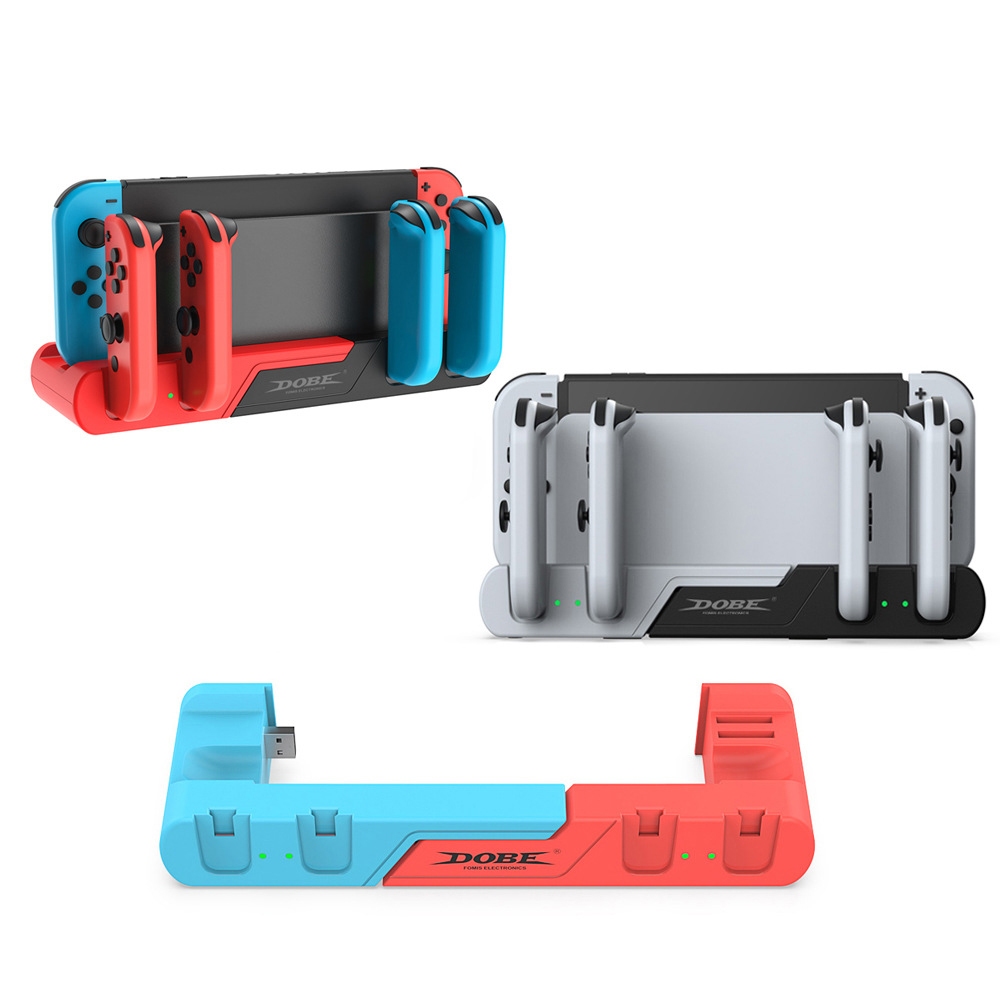 DOBE 4合1 Nintendo Switch OLED主機充電底座 Joy-Con充電座充 兼容Switch主機