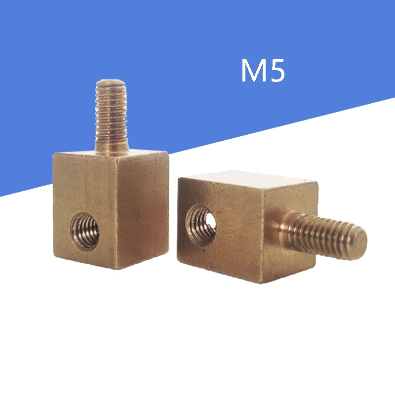M5純銅方型轉換接線柱 機車蓄電池極柱 電瓶樁頭接線端子 夾頭 M5銅椿頭 汽車方形接線柱