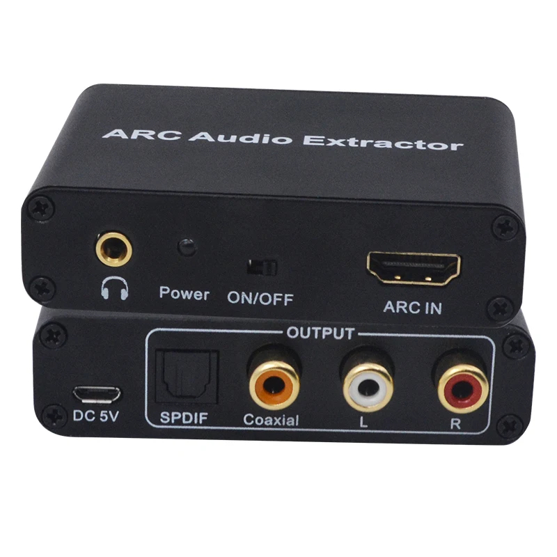 Hdmi ARC 音頻提取器 DAC ARC L/R 同軸 SPDIF 插孔提取器返回通道轉換器用於光纖 RCA 3.5