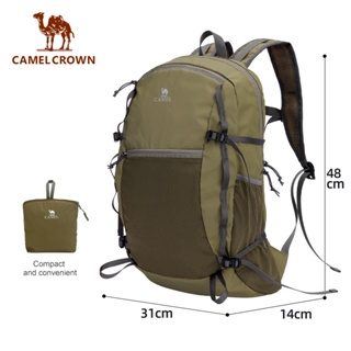 CAMEL CROWN駱駝 折疊背包 25L 超輕戶外背包壓縮手提袋旅行休閒背包