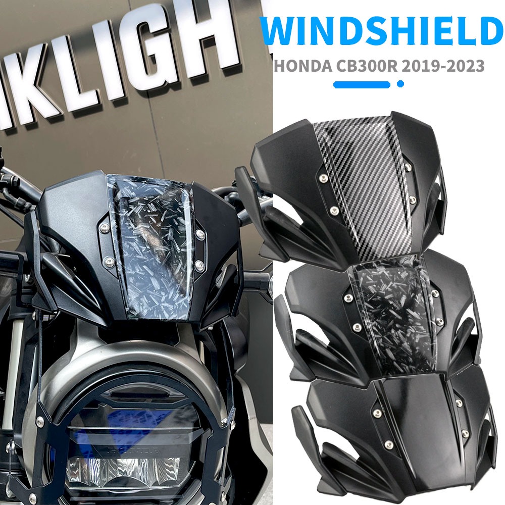 HONDA 適用於本田 CB300R CB250R CB150R 2019-2023 摩托車前擋風玻璃 ABS 擋風玻璃