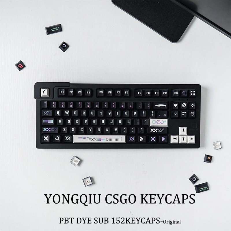 Yongqiu CSGO Print Collection 全套帽 152 鍵 PBT 鍵帽染料昇華櫻桃型材用於機械鍵盤