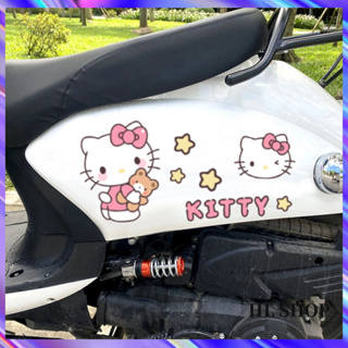 Hl可愛貼紙hello Kitty裝飾摩托車貼紙防水卡通貼紙貓咪汽車裝飾動漫貼紙摩托車裝飾划痕面具貼紙