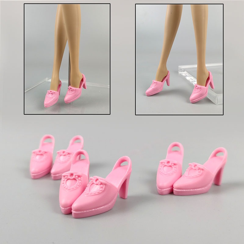 芭比娃娃涼鞋 鞋子 高跟鞋 6分洋娃娃粉色高跟鞋 30公分娃娃鞋子 玩具娃娃鞋子