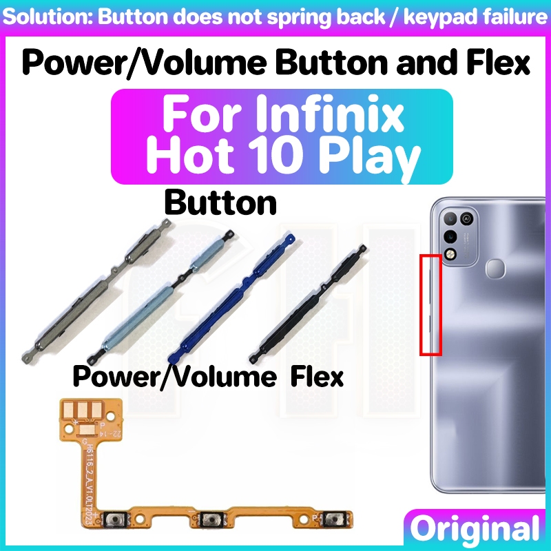 電源音量按鈕 Flex 適用於 Infinix Hot 10 play X688 側鍵開關 ON OFF Key 靜音控