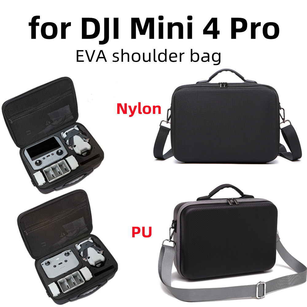 適用於 DJI Mini 4 Pro 手機殼便攜式黑色肩部 PU 收納盒適用於 DJI Mini 4 Pro 旅行包無人