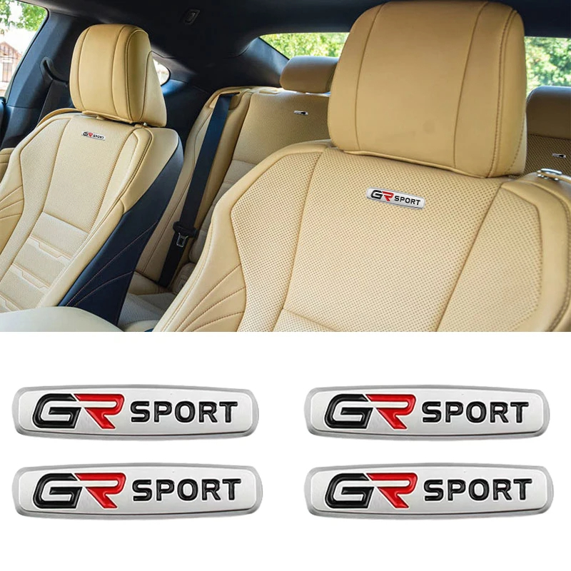 三維金屬 GR Sport 標誌銘牌徽章座椅貼紙適用於豐田 GR Sport Corolla Prius Harrier