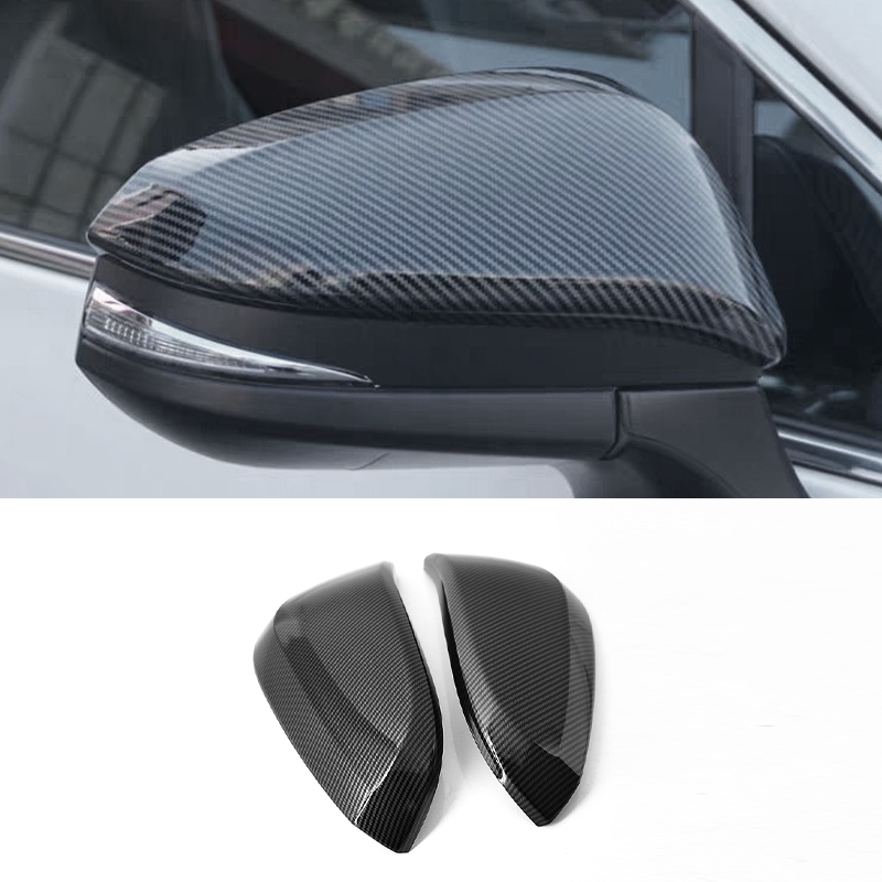 豐田 適用於 TOYOTA COROLLA CROSS 碳纖維花紋汽車後視鏡罩飾條,COROLLA CROSS 後視鏡裝