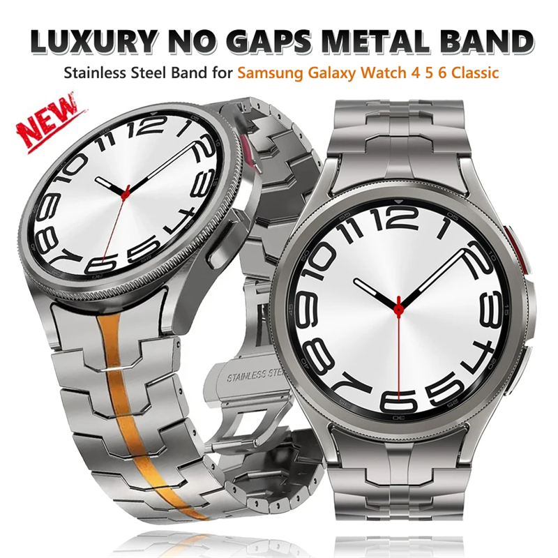 弧口錶帶 不鏽鋼錶帶 適用三星Samsung Galaxy Watch6 classic 43/47mm鋼帶 watch