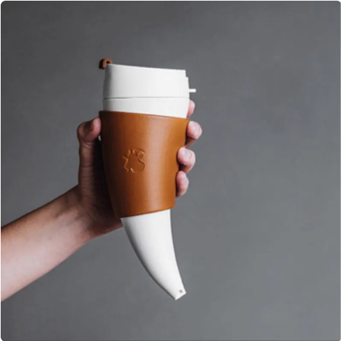 高品質創意320ml杯山羊角咖啡杯不銹鋼內膽真空保溫杯