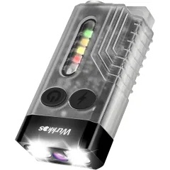 Wurkkos V10 迷你 EDC 多功能手電筒,1000LM 超亮便攜式鑰匙扣燈,帶磁鐵 USB 可充電紫外線蜂鳴野