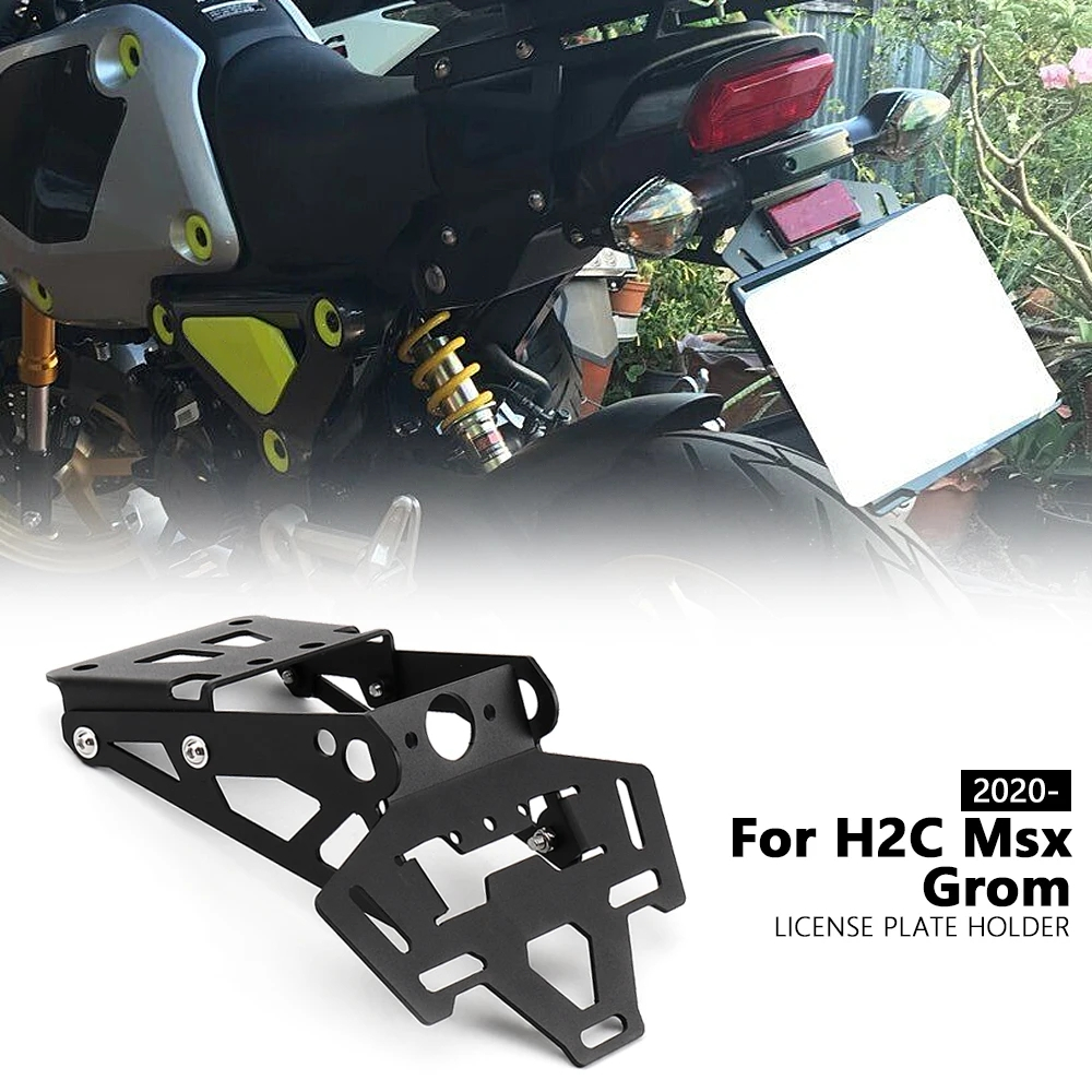 適用於 本田 H2C Msx Grom 2020- 牌照架 LED燈轉向信號灯支架 短尾車牌架 牌照支架 短尾車牌支架