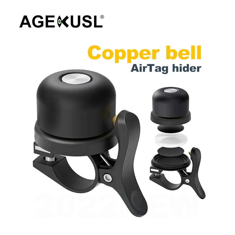 Agekusl 自行車鈴 AirTag Mount GPS Tracker 防水隱藏 AirTag 自行車環防盜適用於