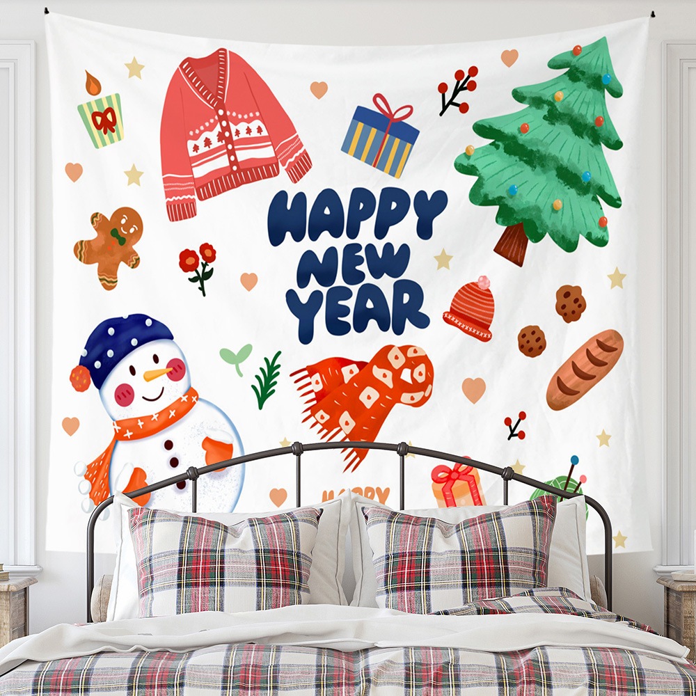 聖誕新年壁毯掛佈 多款可選印花網紅裝飾布熱賣 爆款掛毯 掛布拍攝佈景 牆面裝飾 自然風景背景布 附送掛鉤