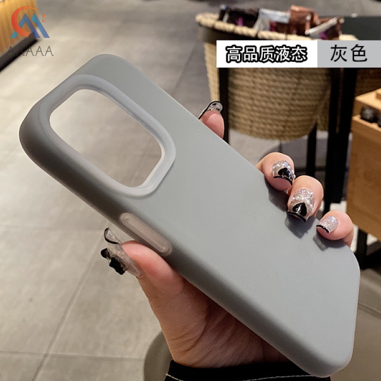 【防滑真液體果凍矽膠軟殼鈦灰色/紫色/橙色】適用於 Iphone 15 14 13 12 11 Pro max case