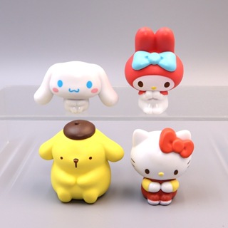4 件/套三麗鷗玩具 Hello Kitty My Melody Cinnamoroll 動漫人物卡哇伊玩具蛋糕裝飾配件