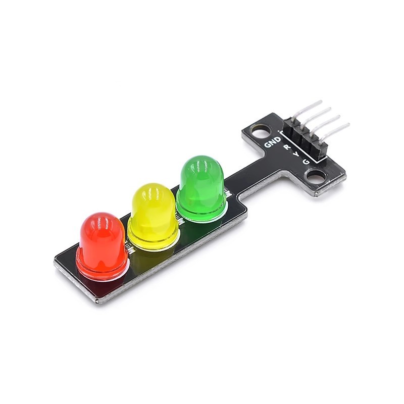 電子積木 LED交通信號燈發光模塊 5V紅綠燈模塊適用於樹莓派