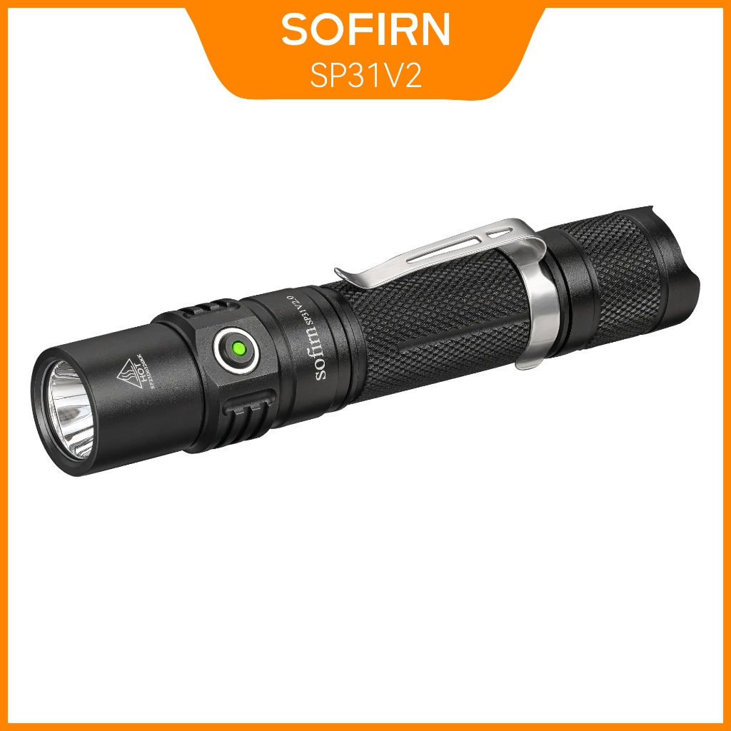 Sofirn SP31 V2.0 手電筒功能強大的 1200 流明, 帶有 Lh351d Led 戰術尾部開關在黑暗中舒