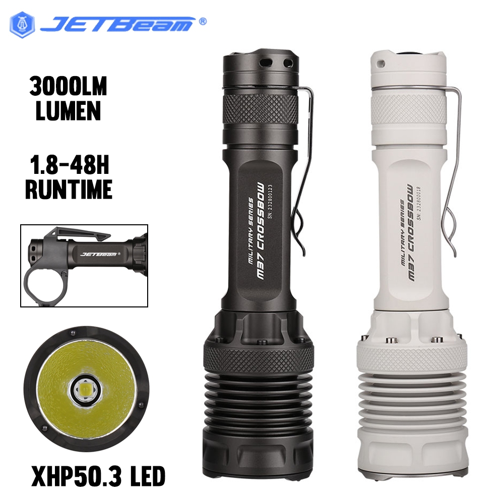 Asafee Jetbeam M37 XHP50.3 LED 3000LM 340M 範圍手電筒 IPX8 防水燈籠戶外