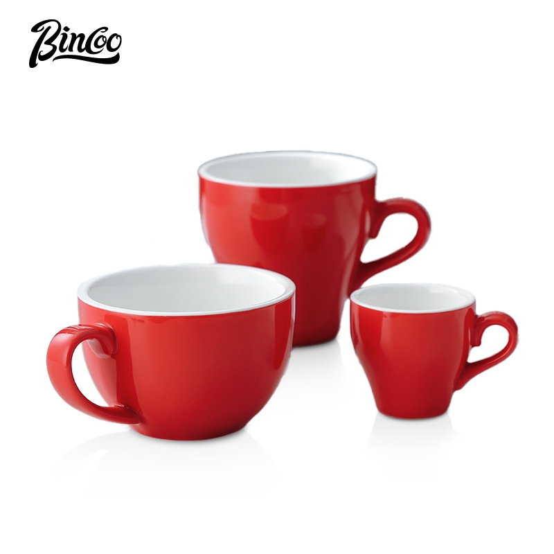 BINCOO 陶瓷杯 拿鐵拉花咖啡杯 專業卡布奇諾濃縮咖啡杯 適用於家庭和辦公室 80ML/300ML