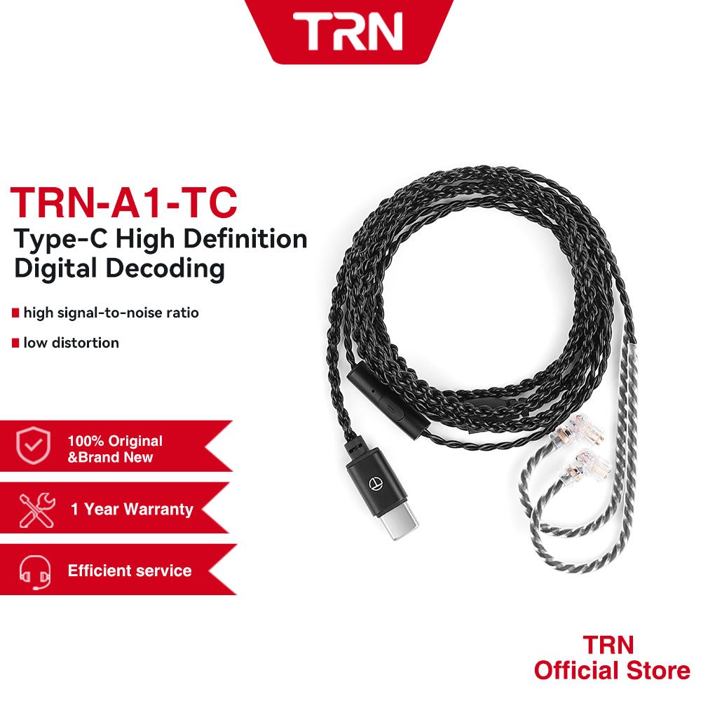 Trn A1-TC 耳機升級耳機線 HIFI 2Pin 連接器用於 TRN MT4 MT3 V90 MT1 MT1 MA