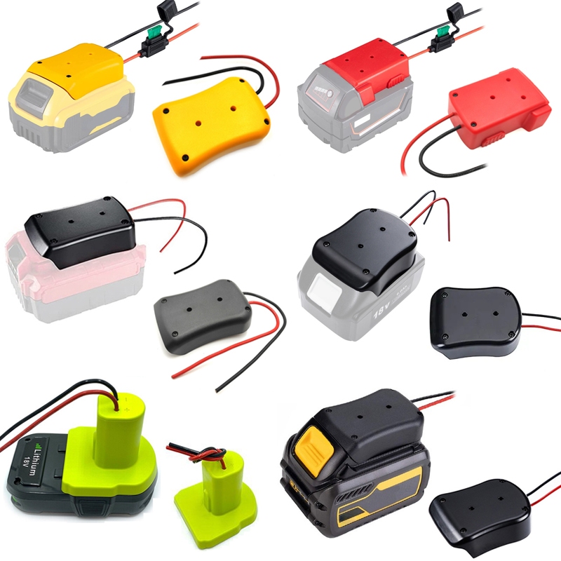 DIY電池適配器適用於牧田/得偉/密爾沃基/博世/百得/Ryobi 18V鋰電池電源連接器底座支架带 14Awg電線