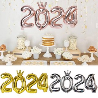 鏈接金銀 2024 氣球鋁箔氣球新年節日派對周年派對婚禮派對裝飾