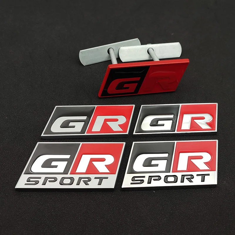 3d 金屬 GR 標誌汽車前格柵標誌後備箱徽章適用於豐田雅力士 CH R RAV4 Corolla Revo Hilux