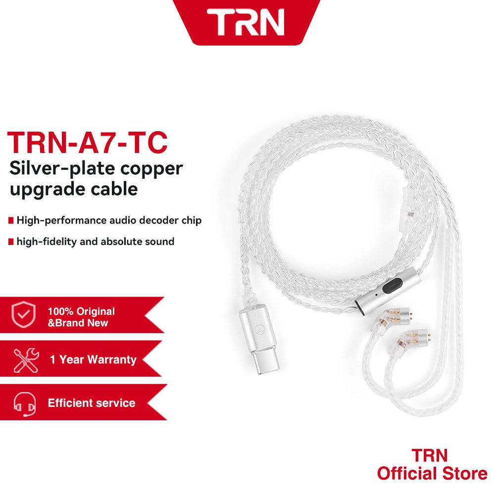 Trn A7-TC 耳機升級耳機線 HIFI 2Pin 連接器用於 TRN MT4 MT3 V90 MT1 MT1 MA