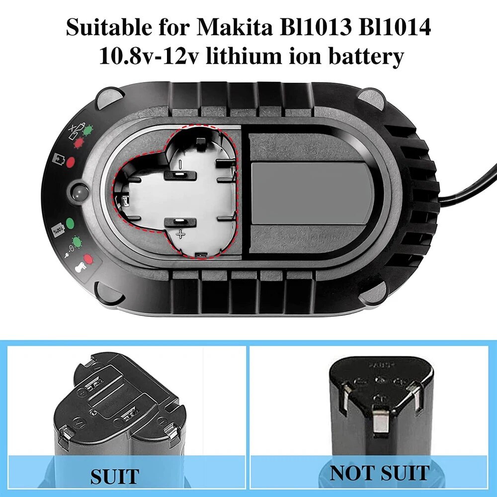 DC10WA 鋰離子電池充電器適用於牧田/Makita 10.8V 12V 鋰電池 BL1013 電鑽工具電池充電器