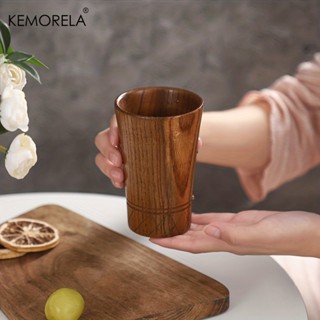 KEMORELA 復古手工木杯牛奶啤酒咖啡杯木杯咖啡杯大容量日式飲品天然木茶啤酒牛奶杯家居用品