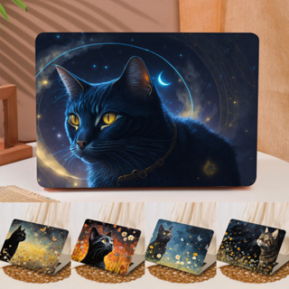 Moonlight Night 可愛貓咪印花保護套兼容 MacBook 2023 Air 15 A2941 M2 Pro