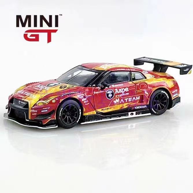 Mini GT 1:64房跑車模型R35 GT-R EVA猿人頭GTR適用於日產PopRace