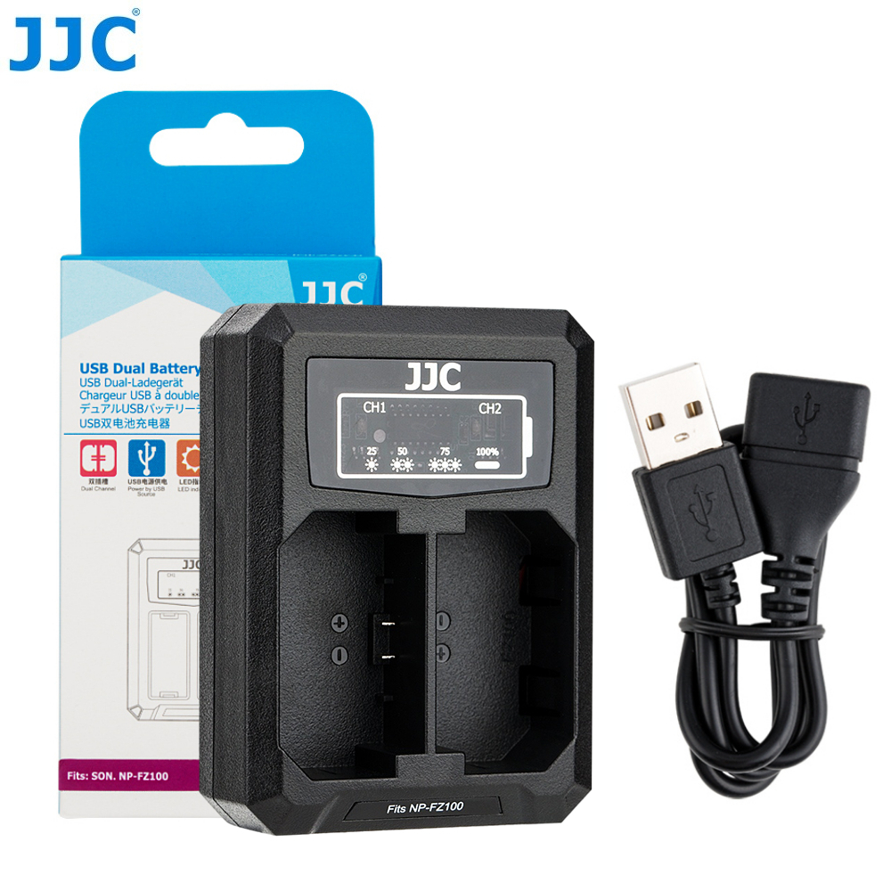 JJC 相機NP-FZ100電池充電器 Sony ZV-E1 a6700 a6600 FX30 a9 II ZVE1 等