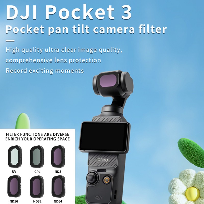 適用於 DJI Osmo POCKET 3 濾鏡 CPL 偏光廣角微距配件鏡頭濾鏡適用於 DJI POCKET 3 配件