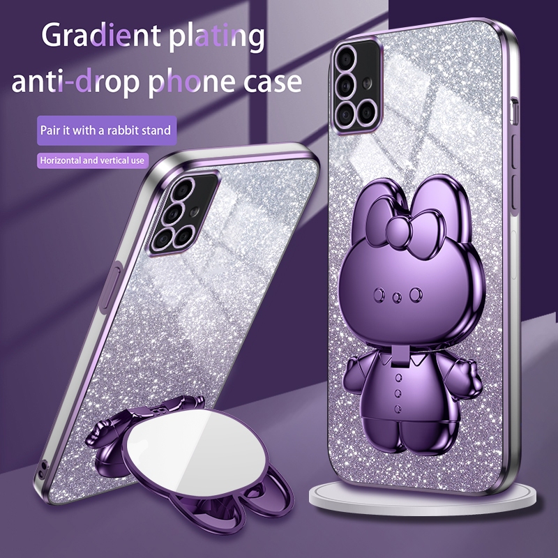 SAMSUNG Bling Glitter Rabbit 手機支架支架手機殼三星 Galaxy A71 A51 A31