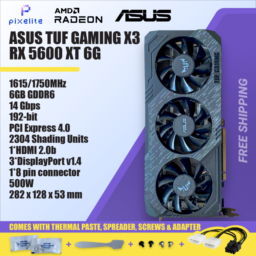 二手華碩 RX 5600 XT 5600XT 6G 6GB GDDDR6 AMD 顯卡顯卡 GPU RX5600 560