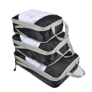 3 件/套旅行壓縮收納袋包裝立方體手提箱收納袋耐用行李箱