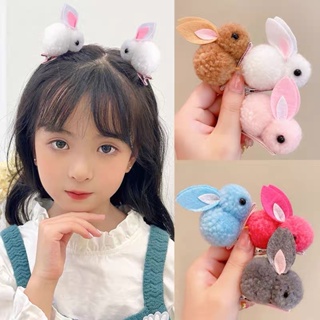 韓國可愛立體小兔子髮夾毛絨BB夾鴨嘴夾髮飾