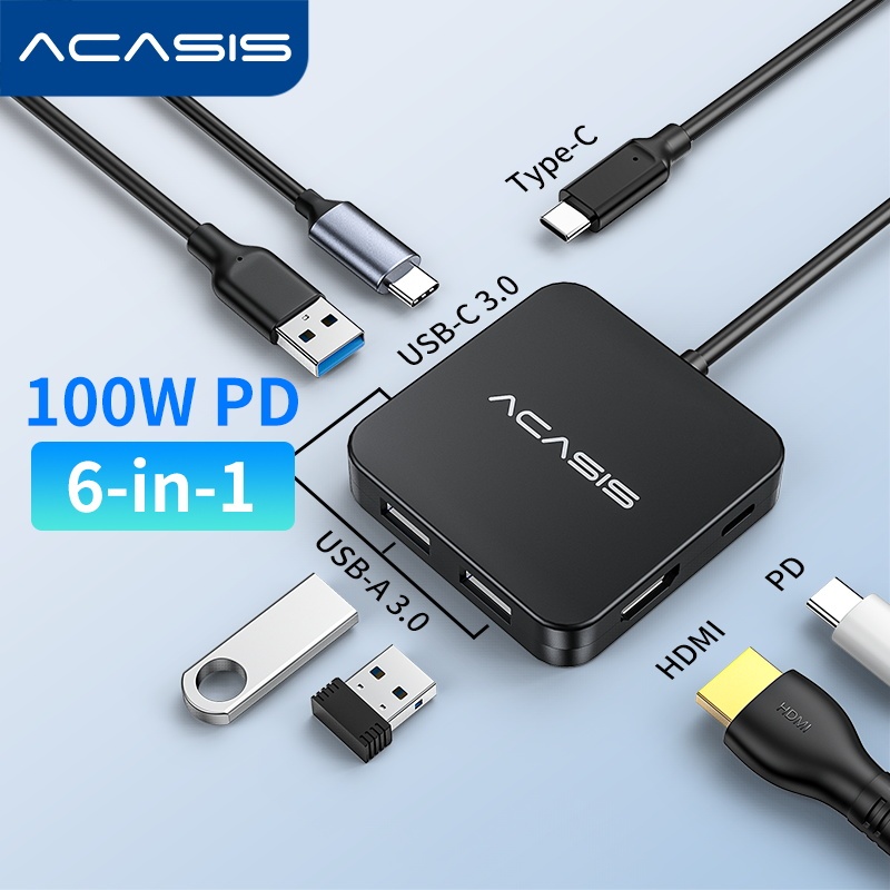 Acasis 6-IN-1扩展坞 USB Type-c集線器適用MacBook Pro/Air，AC-HC31