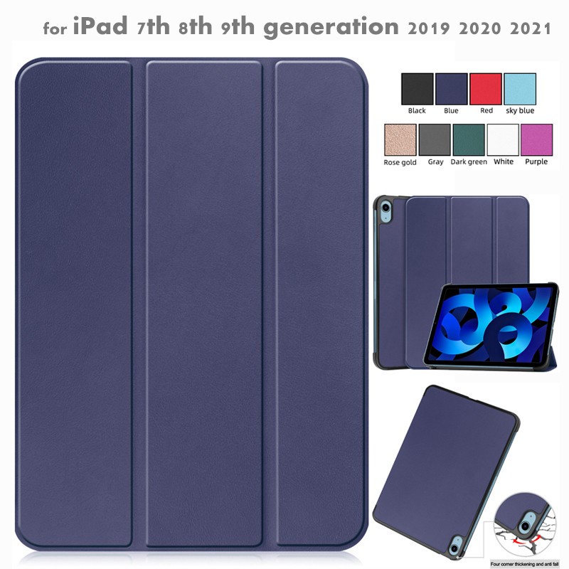 iPad 第7代 第8代 第9代 2019 2020 2021 保護套 10.2 英寸平板電腦保護套皮套帶自動休眠功能