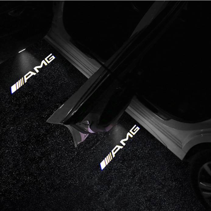2 件裝車門標誌照明迎賓燈高清 LED 激光投影燈適用於梅賽德斯奔馳 W205 W176 W246 W242 C204