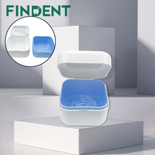 牙套清潔收納盒帶鏡子假牙浴盒牙套假牙固定盒容器