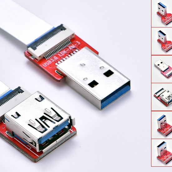 USB3.0高速軟排線 USB公頭母頭接口扁平軟排線FPC樹莓派傳輸連接延長線20P連接線